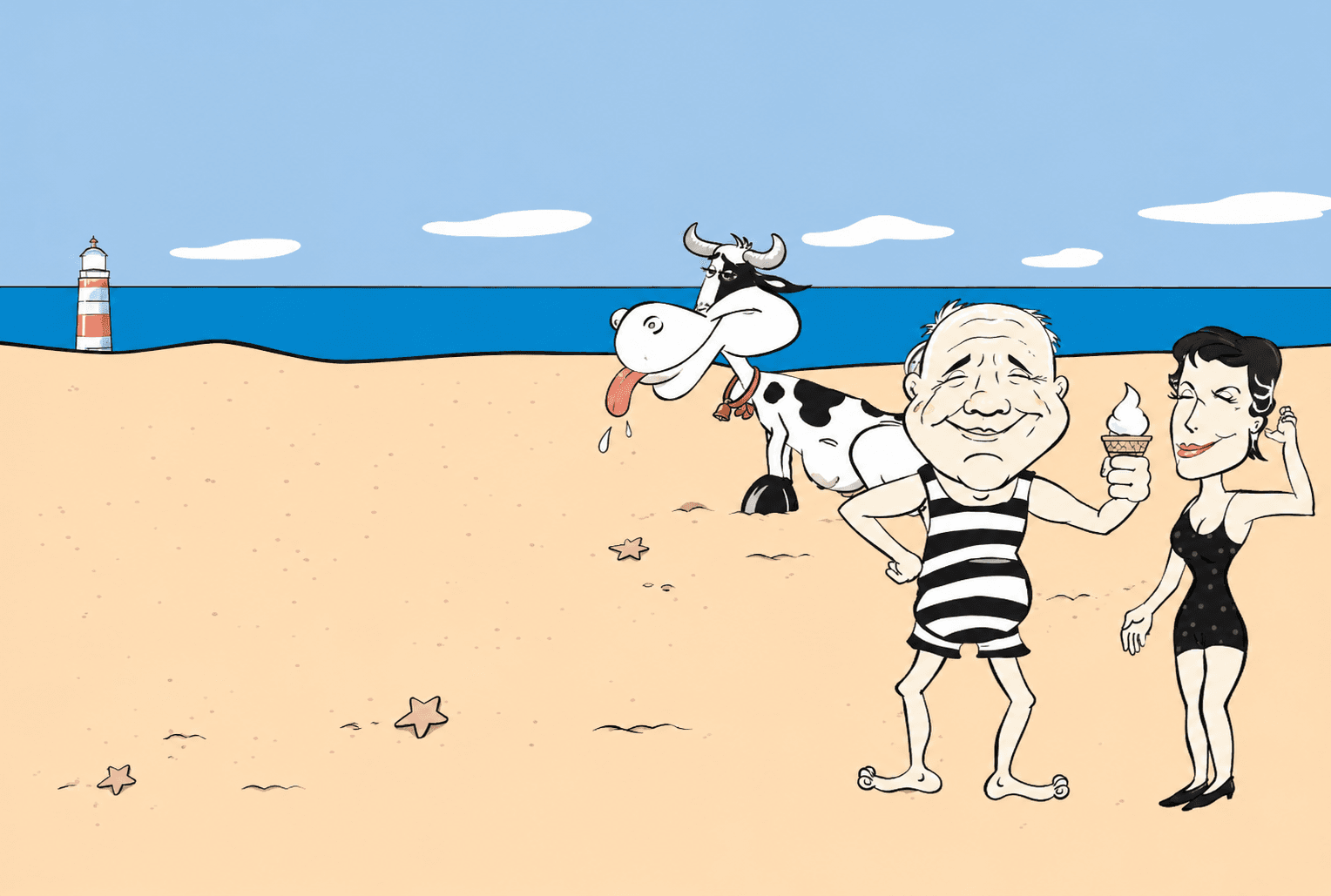 Max & Mina's beach illustration